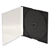 Linberg CD/DVD Empty Slim Case with Black Insert