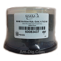 MAM-A 83437: GOLD 4.7GB DVD-R No Logo 50-Cakebox