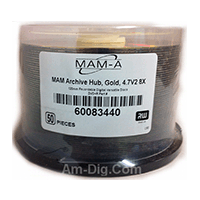MAM-A 83440: GOLD 4.7GB DVD+R Archival No Logo