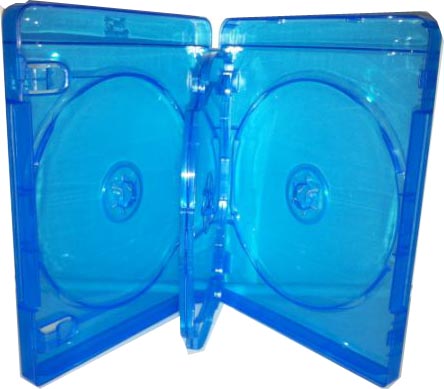 Blu-Ray Case - Light Blue Triple 22mm Flip Tray from Am-Dig