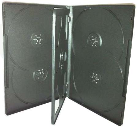 DVD Case - Black 6 Disc Holder 14mm Overlap Style from Am-Dig