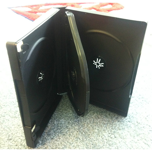 DVD Case - Black Triple Disc Holder 27mm Spine from Am-Dig