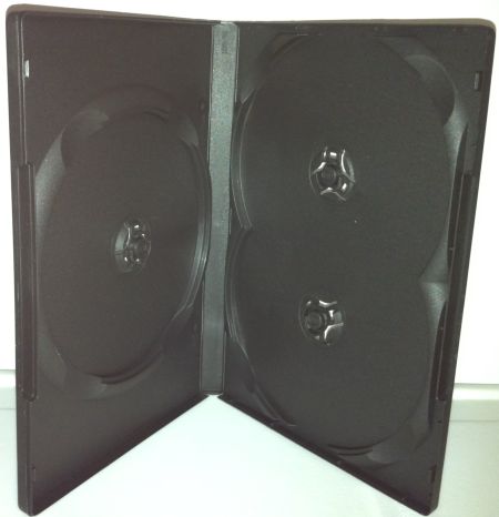 DVD Case - Black Three Disc 14mm - Overlap Style from Am-Dig