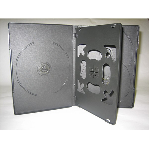 DVD Case - Multi-5 Black 14mm Spine Overlap Style from Am-Dig