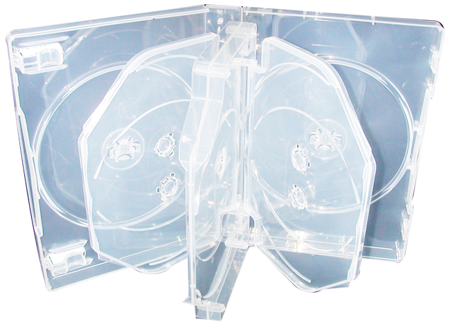DVD Case - Clear Eight Disc 27mm M-Lock Hub Design from Am-Dig