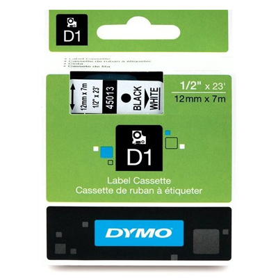 Dymo 45013: D1 Labeling Tape, 1/2 X 23, White Tape from Am-Dig