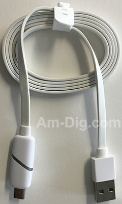 Earldom WZNB-06: LED Micro to USB Cable - White from Am-Dig