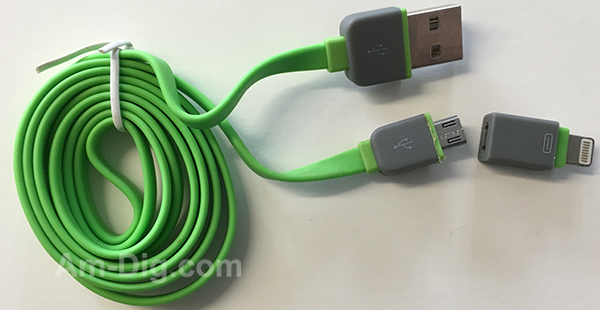 Earldom WZNB-21: 2 in 1 iPhone & Micro USB - Green from Am-Dig