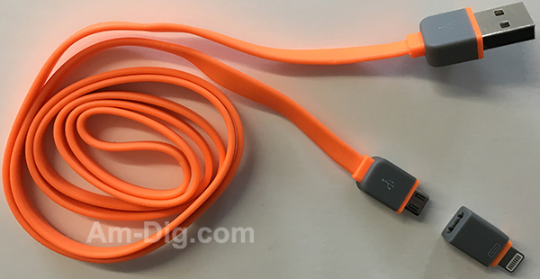 Earldom WZNB-21: 2 in 1 iPhone & Micro USB- Orange from Am-Dig