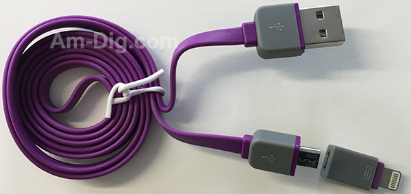 Earldom WZNB-21: 2 in 1 iPhone & Micro USB -Purple from Am-Dig