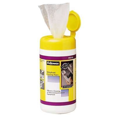 Fellowes 99722: Telephone Cleaning Wipes, 100/Tub from Am-Dig