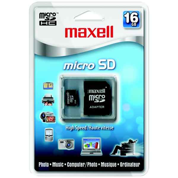 Maxell Micro SD, 16GB, Class 6, with Adaptor  from Am-Dig