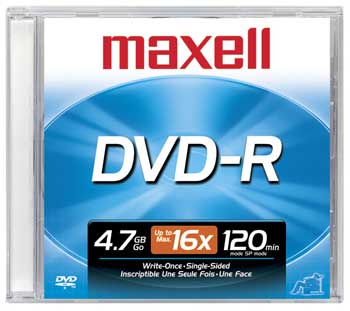 Maxell DVD-R 4.7GB 16x Branded Jewel Case  from Am-Dig