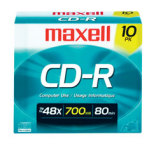 Maxell CD-R, 700mb, 48x, 80 min, Branded, Slim Jewel, 1