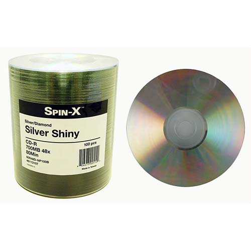 Prodisc / Spin-X 46113107: CD-R 48x Silver Shiny from Am-Dig