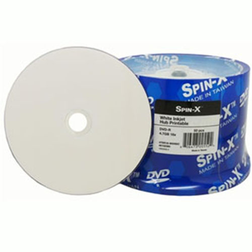Prodisc / Spin-X 46152360: DVD-R 16x White Inkjet from Am-Dig