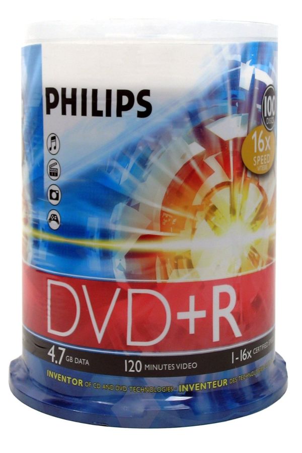 Philips DR4S6B00F/17 DVD+R 16x 100-Cakebox from Am-Dig