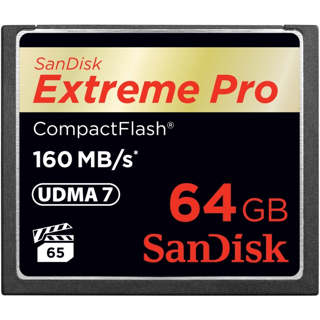 SanDisk SDCFXPS-064G-A46 Extreme Pro CompactFlash Memory Card 64GB 160 Mbps from Am-Dig