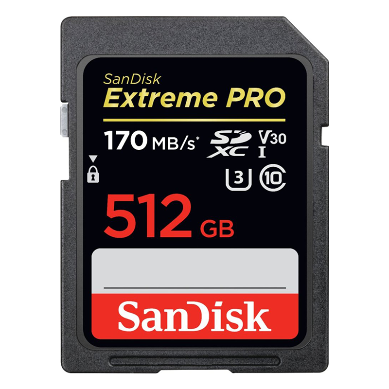 SanDisk SDSDXXY-512G-ANCIN Extreme Pro SDXC Memory Card 512GB UHS-I Up to 170MB/s read speeds from Am-Dig