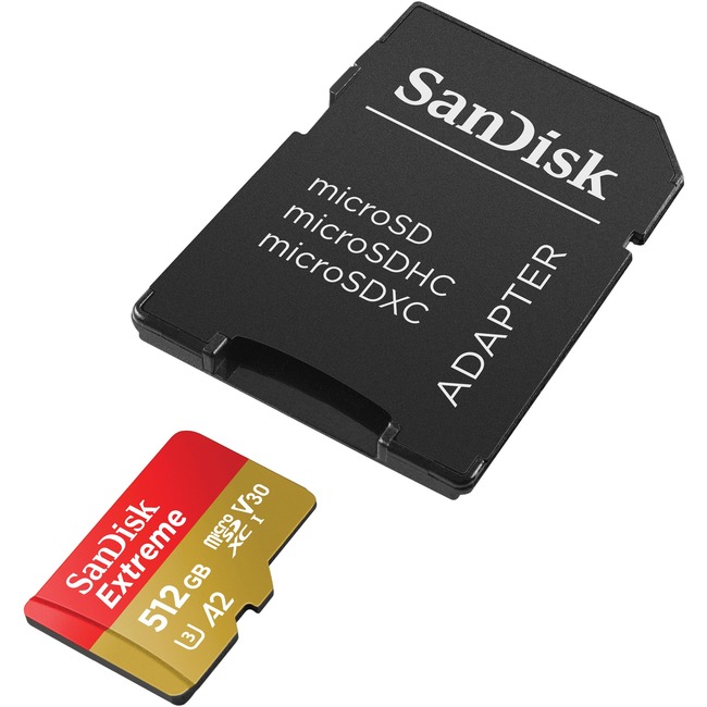 SanDisk SDSQXA1-512G-AN6MA Extreme microSDXC Memory Card 256GB UHS-I 4K Class 10 w/ Adapter from Am-Dig