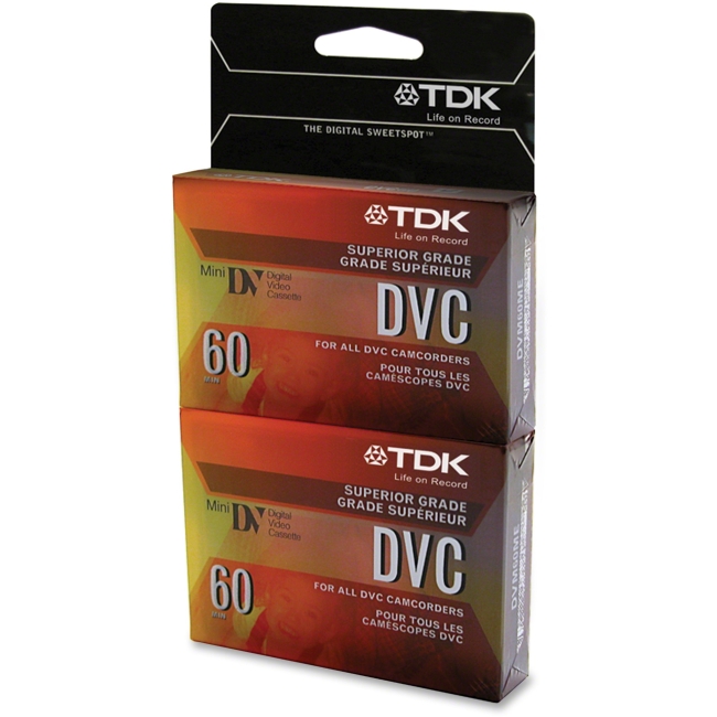 TDK 38630 Video DVC Mini Digital 60 minute 2pk w/ Hangt