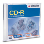 You may also be interested in the Verbatim 94776 CDR 700MB 52x Branded-1pk Slim Case.