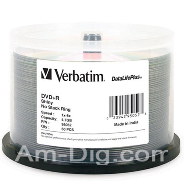 Verbatim 95052: Shiny Silver 8x DVD+R (plus) from Am-Dig