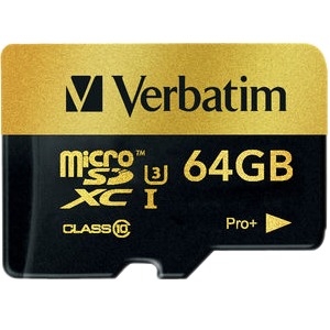 Verbatim 44034 Pro+ Card w/ adapter 64GB microSDXC