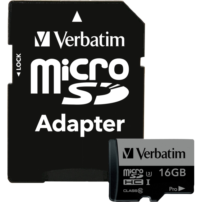 Verbatim 47040 Pro Memory Card 16GB microSDHC 600X