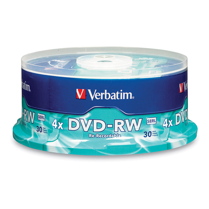Verbatim 95179 DVD-RW Discs 4.7GB 2x Spindle 30pk