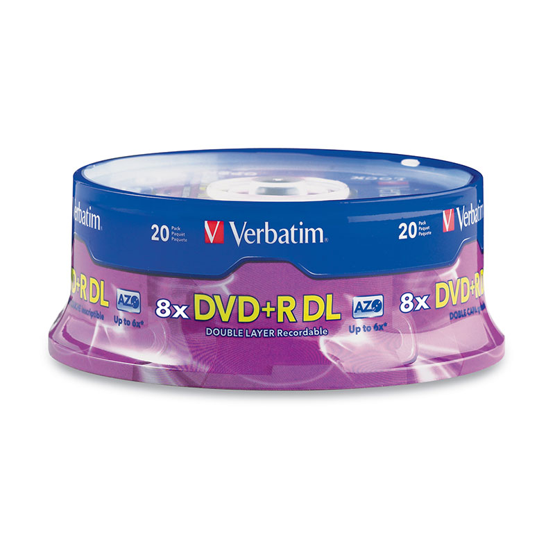 Verbatim 95310 DVD+R DL 8.5GB 8x 20 pk Spindle