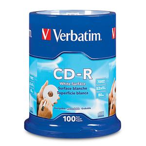 Verbatim 94712 CD-R 700MB 52X Blank White 100pk