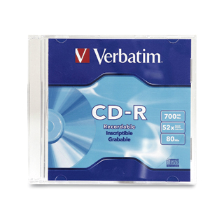 Verbatim 94776 CDR 700MB 52x Branded-1pk Slim Case