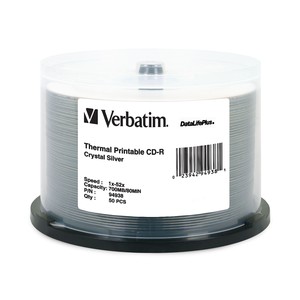 Verbatim 94938 CD-R 700MB 52x Thermal Print 50pk from Am-Dig