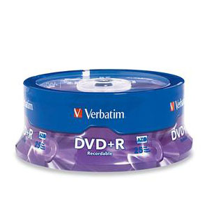Verbatim 95033 DVD+R Discs 4.7GB 16X-25pk Spindle