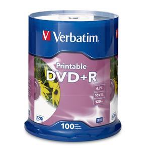 Verbatim 95145 DVD+R 4.7GB 16X White Inkjet