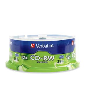Verbatim 95155 CD-RW 700MB 4X-12X Branded 25spin