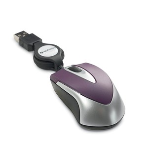 Verbatim 97253 Mini Travel Optical Mouse Purple