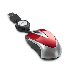 Verbatim 97255: Mini Travel Optical Mouse, Red