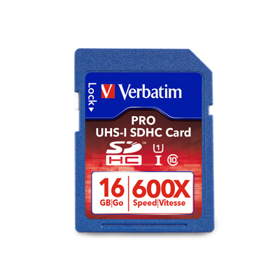 Verbatim 98046: Pro SDHC Memory Card, 16GB, 600X