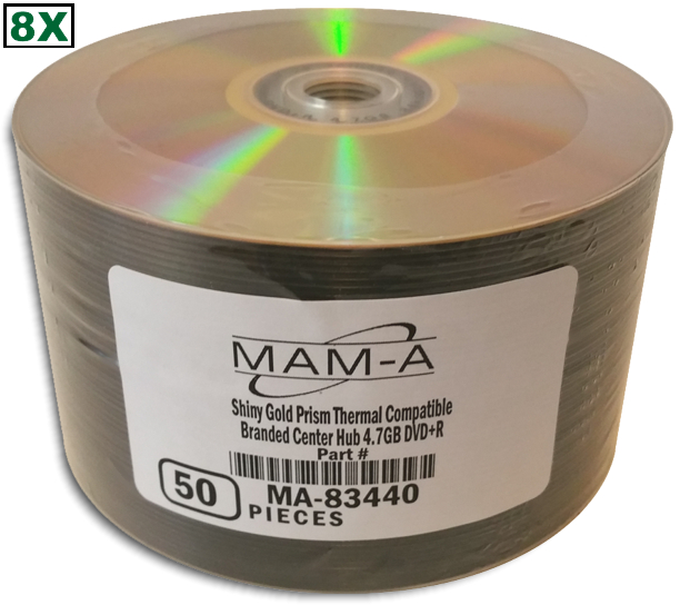 MAM-A 83440: GOLD DVD+R 4.7GB Archival No Logo from Am-Dig