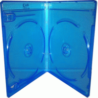 Blu-Ray Case - Light Blue Double 12mm With Clips
