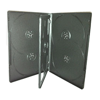 DVD Case - Black 6 Disc Holder 14mm Overlap Style