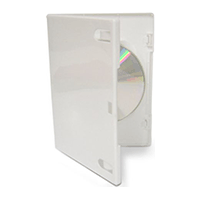 DVD Case - White Single 14mm with Push Hub