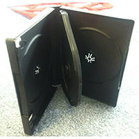 DVD Case - Black Triple Disc Holder 27mm Spine