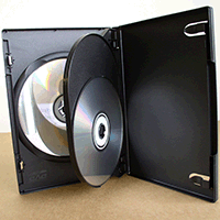 DVD Case - Triple Black 14mm Spine-Slim Style