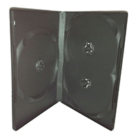 DVD Case - Black Three Disc 14mm - Overlap Style