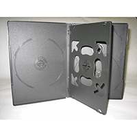 DVD Case - Multi-5 Black 14mm Spine Overlap Style