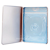 Tin DVD/CD Case Rectangular no Window Blue Tray