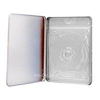 Tin DVD/CD Case Rectangular No Window Clear Tray